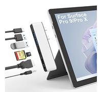 Surface Pro 11/10/9 Hub Docking Station with 4k HDMI, USB C Thunderbolt 4 (40G Data+100W Charge), USB 3.0 * 2, SD&TF Card Slot, 3.5mm Audio, Triple Display(Surface+HDMI+USB C) for Surface Pro 11/10/9