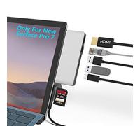 Surface Pro 7 Hub Docking Station with 4K HDMI Adapter+100M Ethernet LAN+ USB C Audio & Data transfer Port +USB Port* 2+SD Card Reader Converter Combo Adaptor for Surface Pro 7
