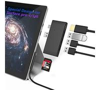 Surface Pro Docking Station USB Hub Adapter, SD & TF/Micro SD Memory Card Reader, 4K HDMI Port Converter for Surface Pro 6/5/4