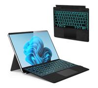 Surface Pro Keyboard, Wireless Type Cover for Microsoft Surface Pro 11/10/9/8/X 13 inch, Ultra-Slim Portable Magnetic Bluetooth Keyboard with 7 Color Backlit, Pen Holder, Trackpad
