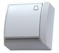 Surface Wall Mounted Button Reactive Push Release Door Bell Switch Plate White
