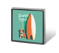 Surfboard And Puppy Backpack Pin Cute Brooch Decoration Brooches for Women Mens Lapel Pins for Suits Fashion Button Badges for Hat Backpacks Purses Jackets Shirt Suit Lapels-Square