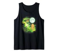 Surfboard Howling at The Moon Green tie dye Surfing Lover Tank Top