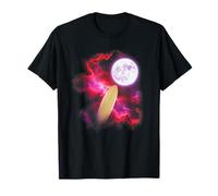 Surfboard Howling at The Moon Pink Purple Surfing T-Shirt