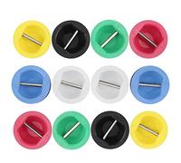 Surfboard Leash Plug for Longboard, Surf Leash Plug with Stainless Steel Buckle, Round Cup Deck Plug for Leg Rope in 6 Colors, Durable PVC - Free Surfboard Accessories