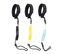 Surfboard Leash Stand Up Paddle Board Leash, Surf Surfing Paddle Leg Rope Board Coiled Spring Leg Foot Rope black/yellow/blue(black )