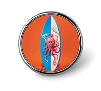 Surfboard Octopus Backpack Pin Cute Brooch Decoration Brooches for Women Mens Lapel Pins for Suits Fashion Button Badges for Hat Backpacks Purses Jackets Shirt Suit Lapels-Circular