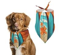 Surfboard on Wooden Dog Bandanas Adjustable Bib Party Pet Decorations Cute Dog Triangle Scarfs for Small Medium Puppy Cat Costume Accessory