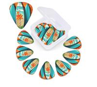 Surfboard on Wooden Guitar Picks 12 Pack 3 Different Thickness Celluloid Guitar Plectrums with Guitar Pick Storage Box Personalized Guitar Pick for Acoustic Guitar Picks