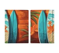 Surfboard on Wooden Leather Passport Holder Covers Case Minimalist Passport Sleeve Travel Wallet Passport Book Holders for Women Men, style, 20.3x13.8cm