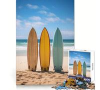 Surfboard Paradise 1000 Piece Jigsaw Puzzles for Adults Jigsaw Mental Toy Soothing Fun Premium Cut Birthday Gift (38x52cm)
