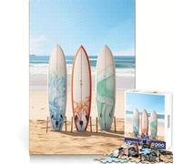 Surfboard Paradise 1000 Pieces Puzzles for Teenagers Brain Tease Toy Home Activity Premium Cut Santa Wish Item (38x52cm)
