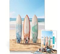 Surfboard Paradise Jigsaw Puzzles 1000 Pieces for Adults Memory Boost Warm Time Image Assembly Fine Art Piece (38x26cm)