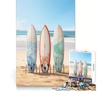 Surfboard Paradise Jigsaw Puzzles 1000 Pieces for Adults Memory Boost Warm Time Image Assembly Fine Art Piece (38x26cm)