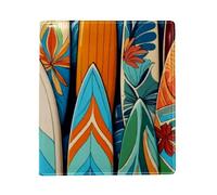 Surfboard Pattern Big Replaceable Book Cover, Reusable PU Leather Book Protector, Suitable for 9.8" x 11" Notebooks