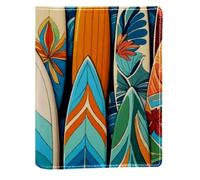 Surfboard Pattern Replaceable Book Cover, Reusable PU Leather Book Protector, Suitable for 148x210 mm Notebooks