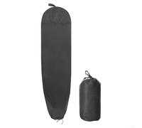 Surfboard Storage Cover, Heavy-Duty 210D Polyester Sock with Padded Nose for Shortboard Funboard Longboard, Drawstring Closure and Pocket for Wax Keys, Black(200 * 50cm)