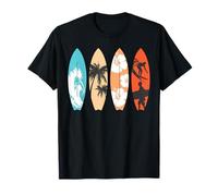 Surfboard Surfer Surfing Wave Tropical Ocean Beach Vacation T-Shirt
