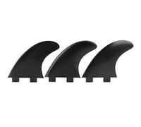 Surfboard Tail Fin Set, 3Pcs Water Fins for Surfing, Left Middle Right Tracking Fins with Nylon Plastic Glass Fiber, Black Universal Surf Accessories for Enhanced Stability