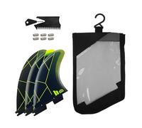 Surfboard Thruster Fins Dual Tab Twin Fiberglass With Bag Screws Key Wax Comb For Longboard Shortboard Funboard (G6）(YellowG6)