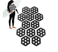 Surfboard Traction Pad, Hexagon Skim Board Pads, 4.72x5.31 Inches Anti Slip Texture, Surf Board Accessory for Water Sports Balance Control, Fishing Beach Skateboarding, Weather Resistant Design