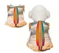 Surfboard Wave Beach M Pet Apparel for Small Dogs-Cute Summer Outfit for Puppy, Soft Breathable Pet Clothes for Cat