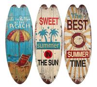 Surfboards Bar Hanging Sign Decor Beach Themed Wall Plaque Club Ornament | Living Room Placement, Entrance Placement, Suitable for Home, Home Decoration, Decoration Hung Wall Easily Hanging, Wood