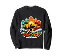 Surfboards Sunset Ocean Beach Vibe Surfer Surfing Surf Sun Sweatshirt