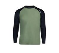 SURFEASY Men's Long Sleeve Rash Vest Swim Shirt, UPF 50+ Sun Protection Quick Dry Surf Swimming Fishing Hiking Shirts T-Shirt(Green/Black,3XL)