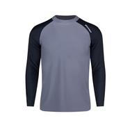 SURFEASY Men's Long Sleeve Rash Vest Swim Shirt, UPF 50+ Sun Protection Quick Dry Surf Swimming Fishing Hiking Shirts T-Shirt(Grey/Black,3XL)