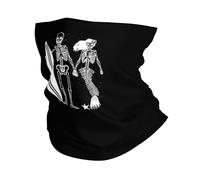 Surfer And Skull Skeleton Men Women Neck Warmer Soft Neck Gaiter Windproof Snood Scarf For Running Cycling Summer Motorcycle