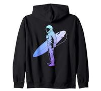 Surfer Astronaut Space Surfing Funny Surf Zip Hoodie