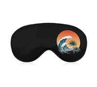 Surfer Big Wave Sleeping Mask with Adjustable Strap Soft Eye Cover Blackout Blindfold for Travel Relax Nap