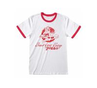 Surfer Boy Pizza T-Shirt Stranger Things White L