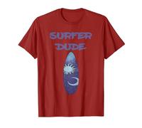Surfer Dude, Surfer, Boys Surfing T-Shirt, Men, Cranberry Red, X-Large