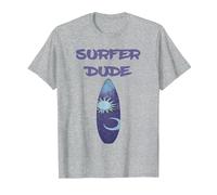 Surfer Dude, Surfer, Boys Surfing T-Shirt, Men, Heather Grey, Large