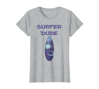 Surfer Dude, Surfer, Boys Surfing T-Shirt, Women, Heather Grey, Medium