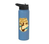 Surfer Dude - Surfing Surfboarding Lover Sunset Beach Waves Stainless Steel Insulated Water Bottle
