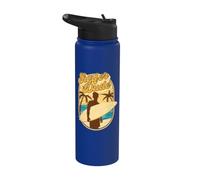 Surfer Dude - Surfing Surfboarding Lover Sunset Beach Waves Stainless Steel Insulated Water Bottle