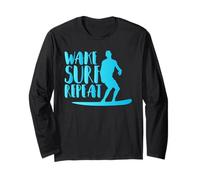 Surfer Fun Wake Surf Repeat Surfing Waves Surfers Long Sleeve T-Shirt