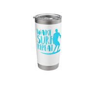 Surfer Fun Wake Surf Repeat Surfing Waves Surfers Stainless Steel Insulated Tumbler