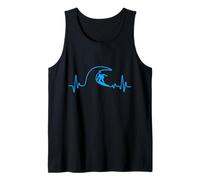 Surfer Heartbeat Surfing Heart Pulse Surf Board Big Wave Fun Tank Top