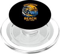 Surfer Huntington Beach Est 1909 Vintage Mens Surfs Up PopSockets PopGrip for MagSafe