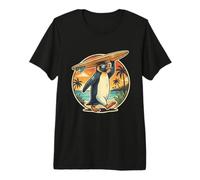 Surfer Penguin Aloha Hawaiian Surfing Tropical Beach Summer Premium T-Shirt
