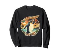 Surfer Penguin Aloha Hawaiian Surfing Tropical Beach Summer Sweatshirt