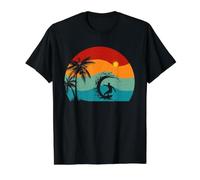 Surfer Retro Surfing Beach Surf Value Graphic T-Shirt, Men, Black, L