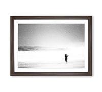 Surfer Returning Framed Print | A2 Walnut Framed Wall Art | Ready to Hang | Modern Nature Picture | Living Room Bedroom Lounge Office