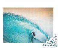 Surfer Riding Wave 1000 Pieces Puzzles Colorful Surfer Big Wave Wall Decoration Decompression Jigsaw for Men And Women Challenging Puzzles Jigsaw Puzzles for Adults 38x26cm/1000pcs