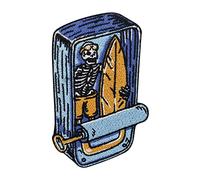 Surfer Skeleton Iron-On Patch | Sea Embroidery Patch, Surf ironable Patch, Lake Badges Finally Home