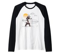 Surfer Sloth Chaka Surfing, Summer, Beach Vibes Raglan Baseball Tee